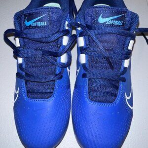 Nike Hyperdiamond 4 Pro Metal Softball Cleats ROYAL | WHITE SZ 6.5